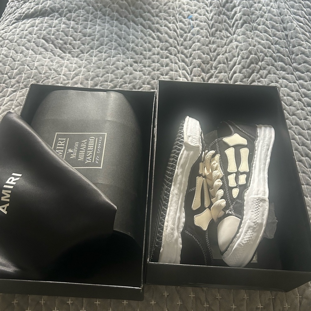 AMIRI Black and Cream Sneakers